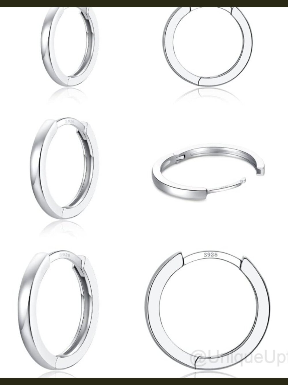 925 Sterling Silver Small Huggie Hoop Earrings Set 3 Pairs Hypoallergenic